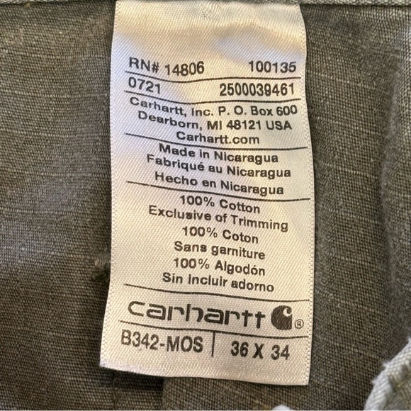 Carhartt 36/34 Green RipStop Double Knee Workout Pants - Picture 8 of 11